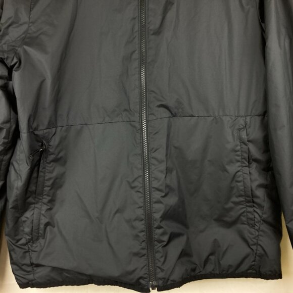 The North Face Men Sz L Black Medium Weight Jacket White Logo Pockets Bomber - Picture 3 of 7